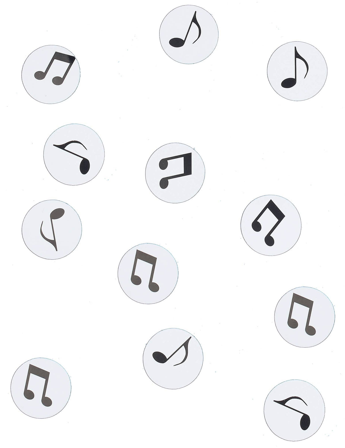 confetis de mesa nota de música para decoración de fiesta en papel blanco y negro