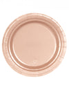 Assiettes en carton rose gold pour fête rose gold métallisé