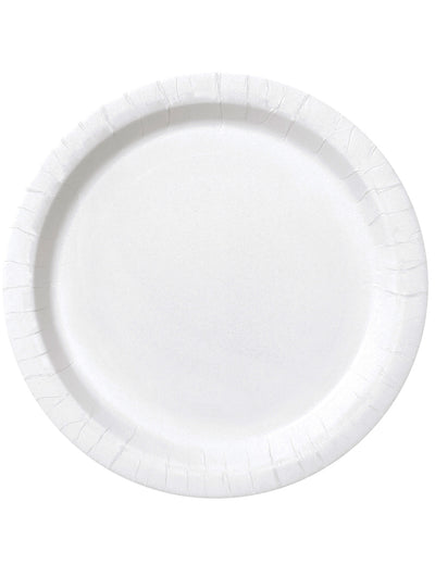 Assiettes en carton jetables rondes pour fête blanches