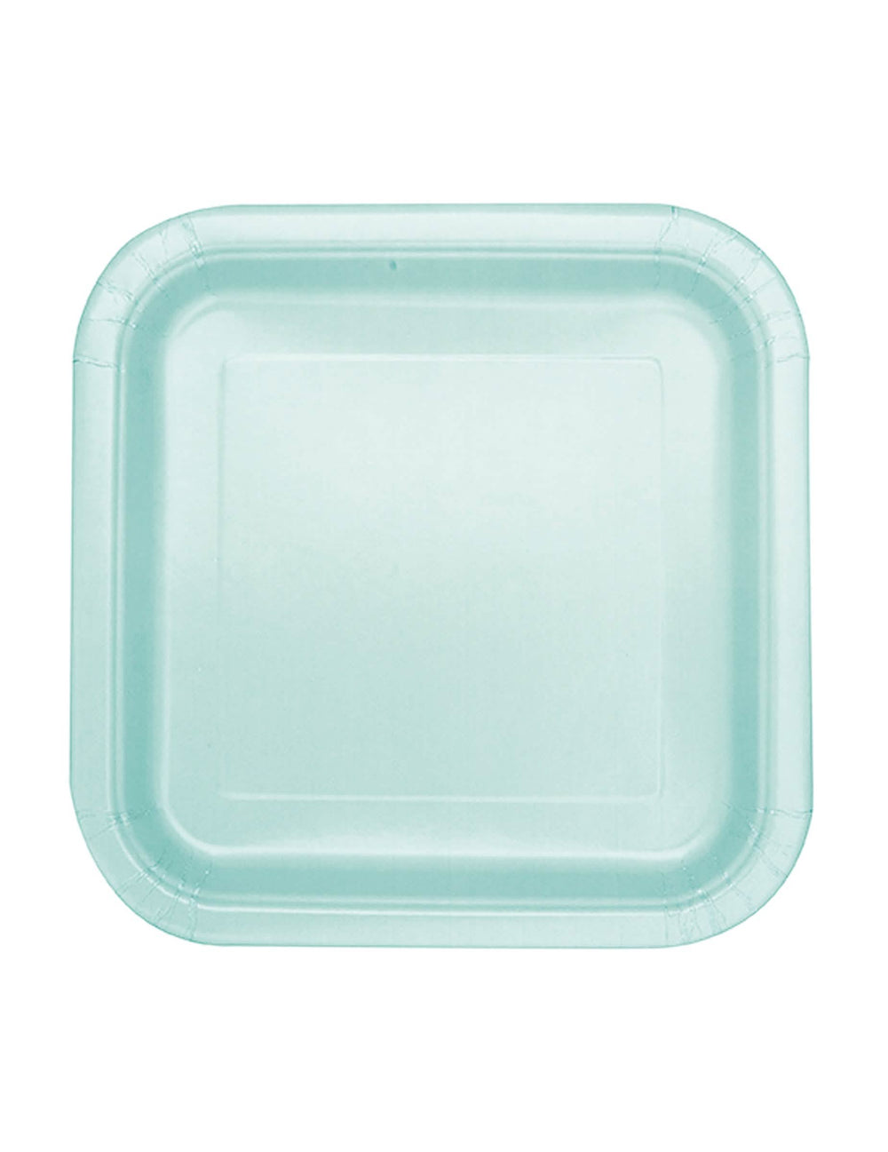 Assiettes carrées en carton pastel menthe
