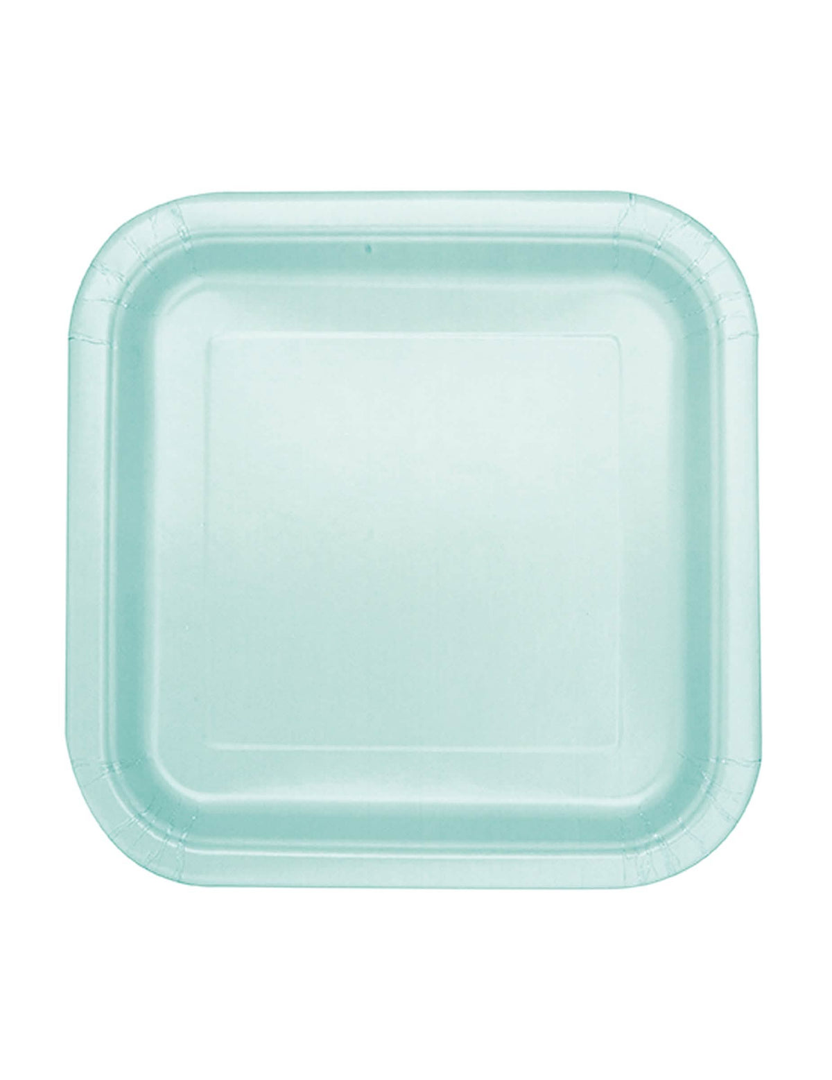 Assiettes carrées en carton pastel menthe