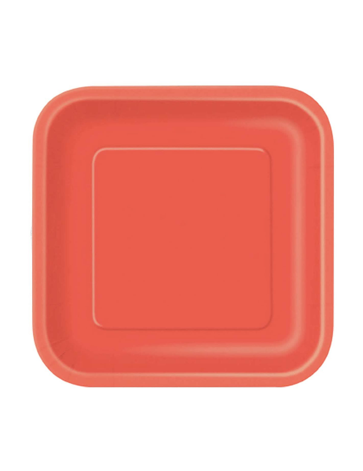 Petites assiettes carrées en carton rouge clair