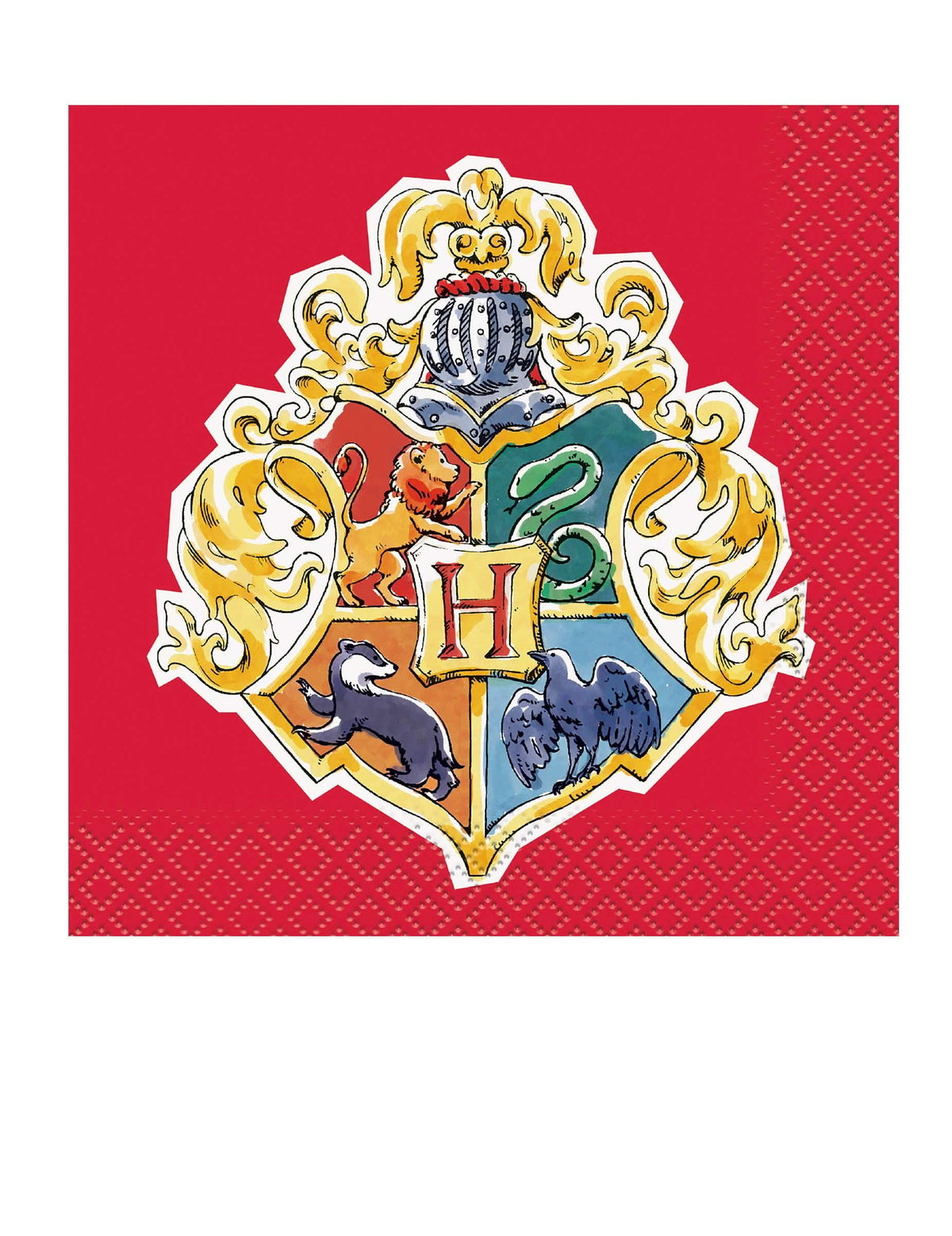 Servilletas Harry Potter para fiesta rojo con escudo de Hogwarts