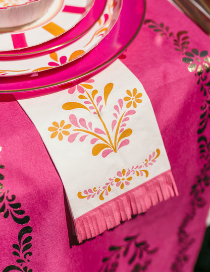 16 servilletas de papel con flecos Pink Limonade 20 x 40 cm