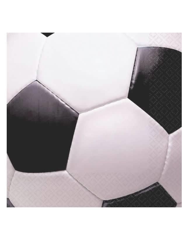 Serviettes en papier Ballon de foot noir et blanc