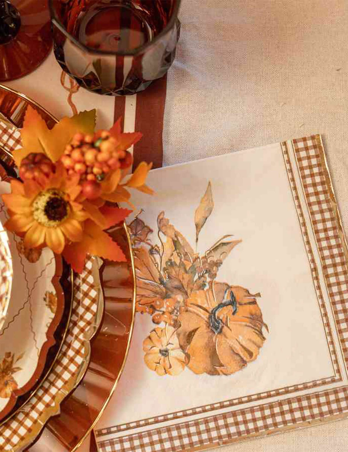 16 Servilletas de papel calabazas Cottage Living 33 x 33 cm