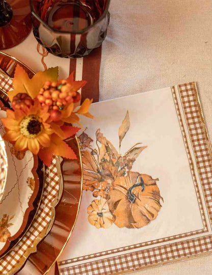 16 Servilletas de papel calabazas Cottage Living 33 x 33 cm