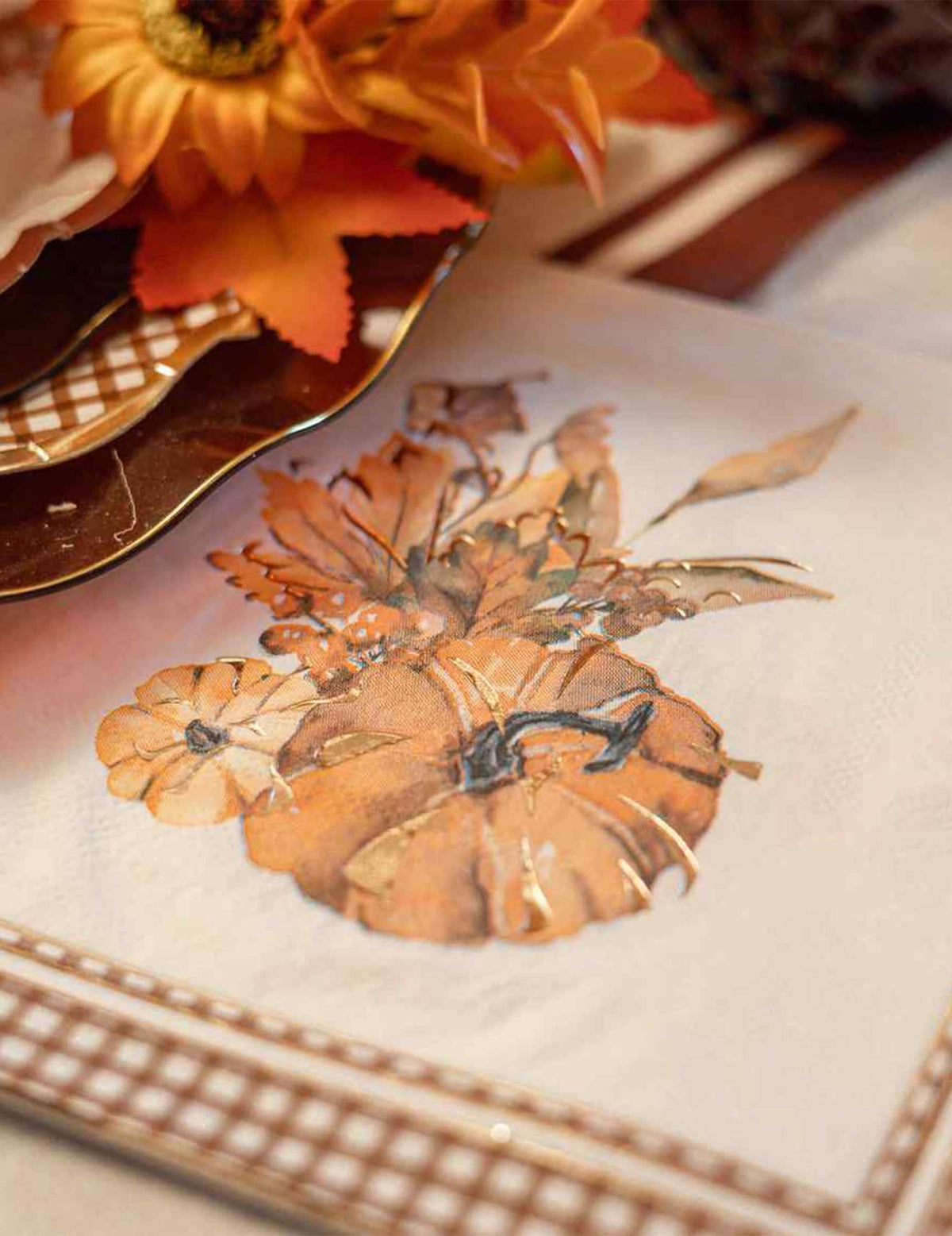 16 Servilletas de papel calabazas Cottage Living 33 x 33 cm