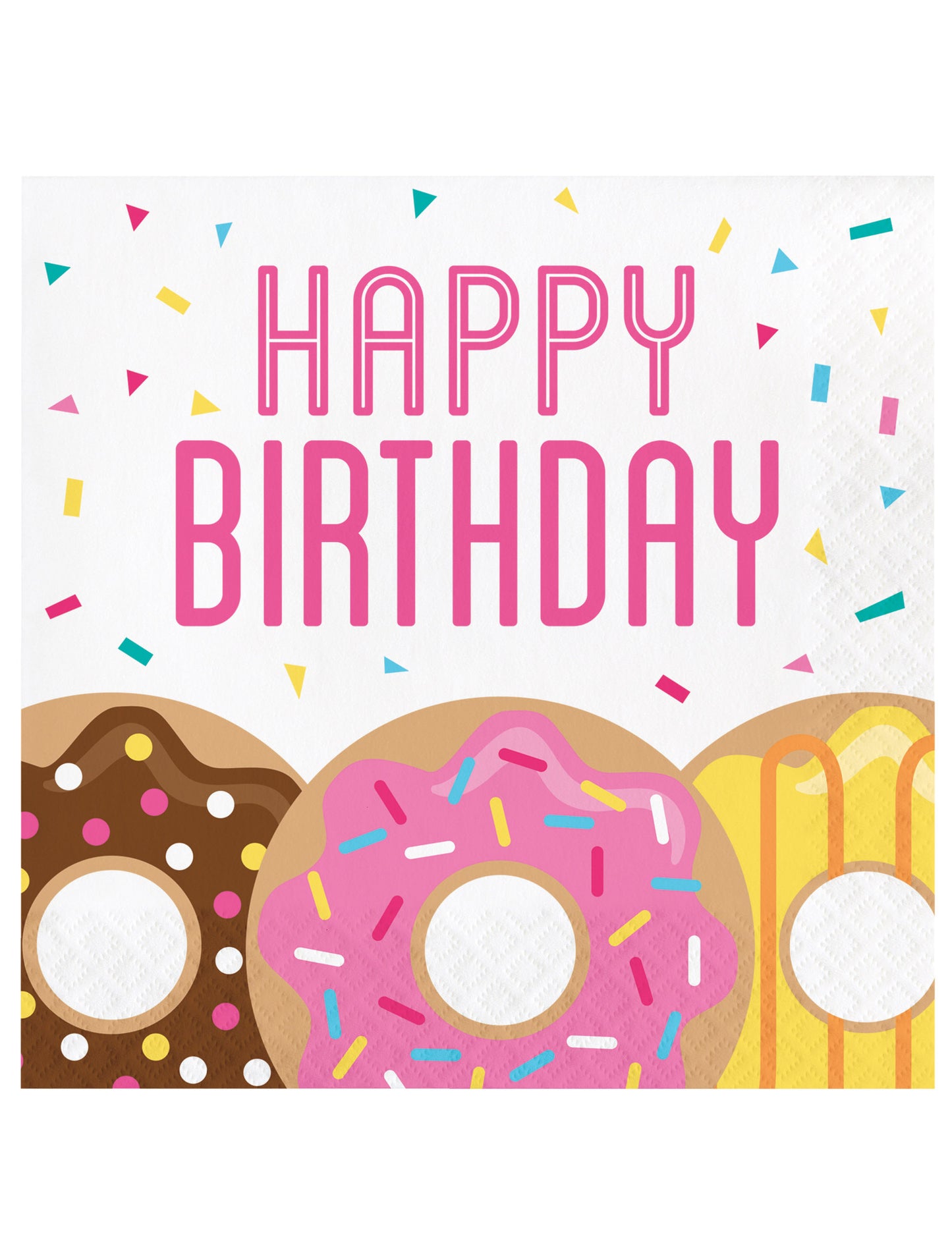 16 servilletas de papel de donuts para cumpleaños 33 x 33 cm