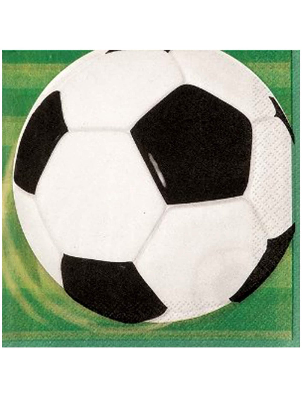 Serviettes en papier foot ballon 3d noir et blanc sur fond vert