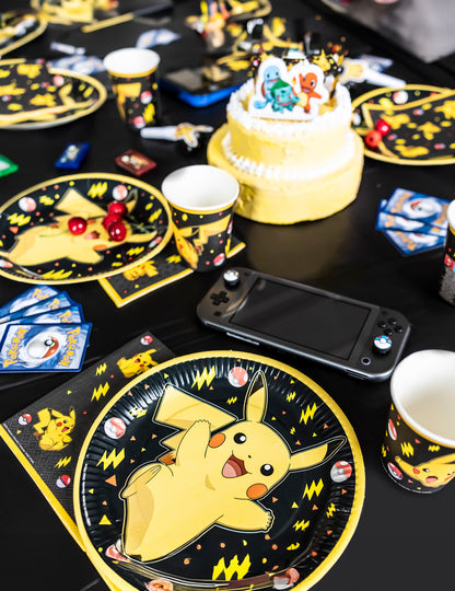 Décoration de table d'anniversaire des serviettes en papier Pokémon Pikachu