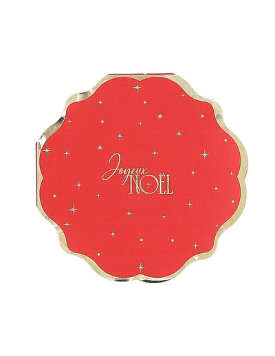16 servilletas Feliz Navidad atemporal rojo y dorado 32 x 32 cm