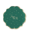 16 servilletas Feliz Navidad atemporal verde inglés y dorado 32 x 32 cm