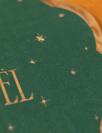 16 servilletas Feliz Navidad atemporal verde inglés y dorado 32 x 32 cm