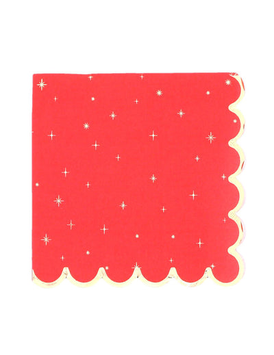 16 servilletas Navidad atemporal rojo y dorado 33 x 33 cm