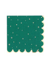 16 servilletas Navidad atemporal verde inglés y dorado 33 x 33 cm