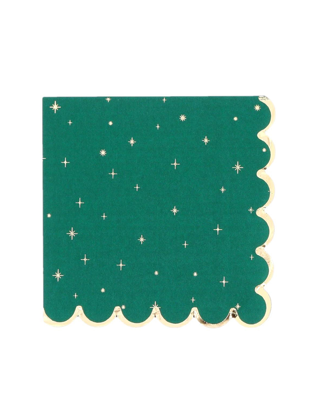 16 servilletas Navidad atemporal verde inglés y dorado 33 x 33 cm