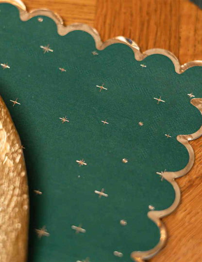 16 servilletas Navidad atemporal verde inglés y dorado 33 x 33 cm