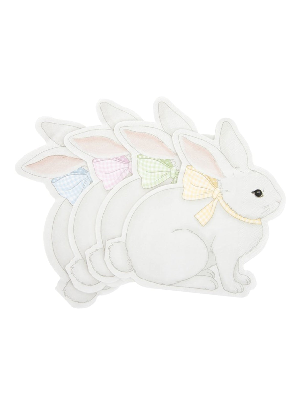 Vue de la forme découpée des serviettes en papier Mon Lapin