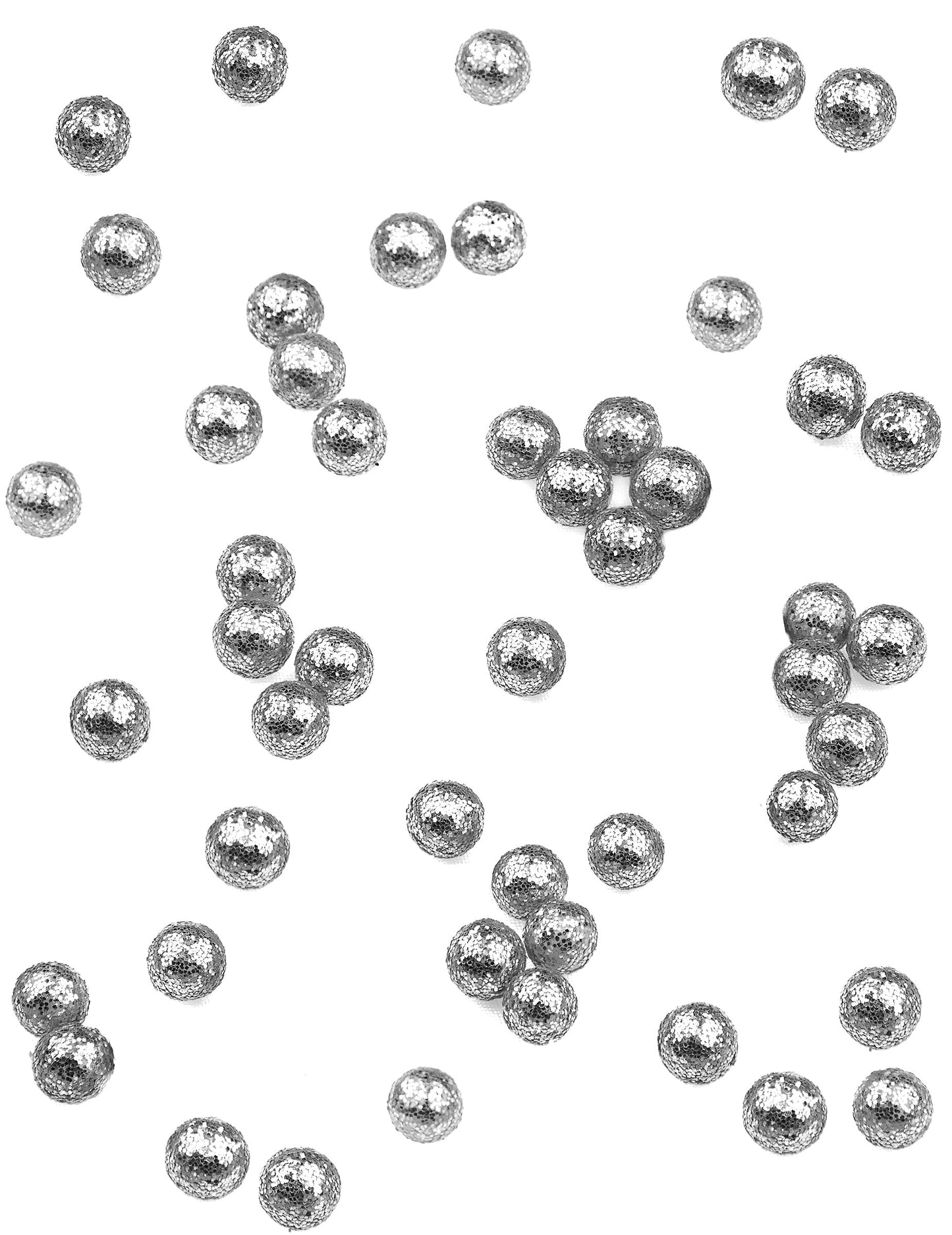 Confettis de table mini boules pailletées argentées