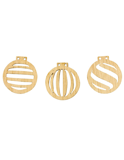 Confettis boules de Noël pour décoration de table en bois ajouré