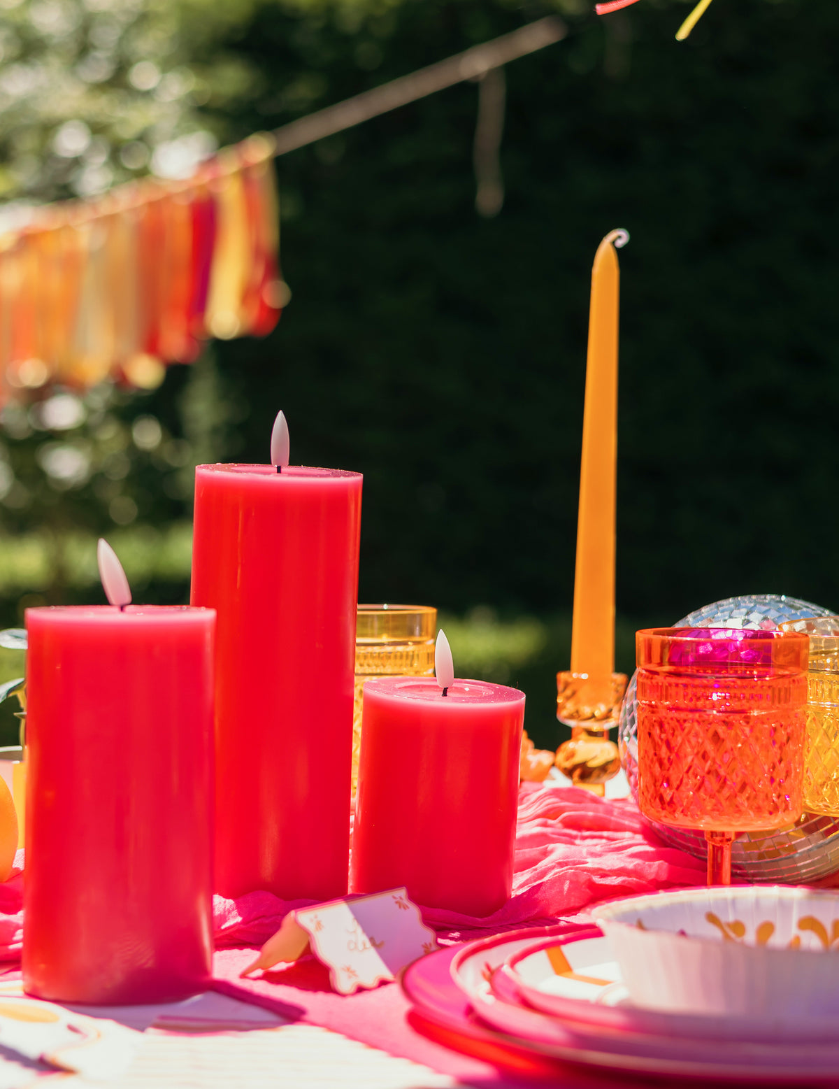 2 Velas candelabro naranjas 25 cm