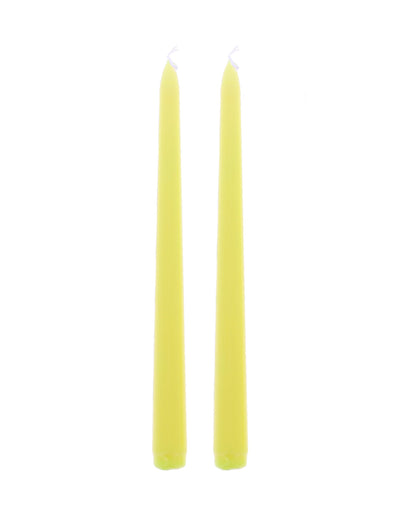 2 velas cónicas amarillas de 25 cm