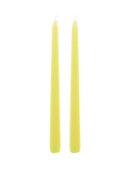 2 velas cónicas amarillas de 25 cm