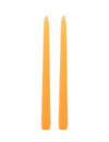 2 velas tipo candelabro naranjas 25 cm