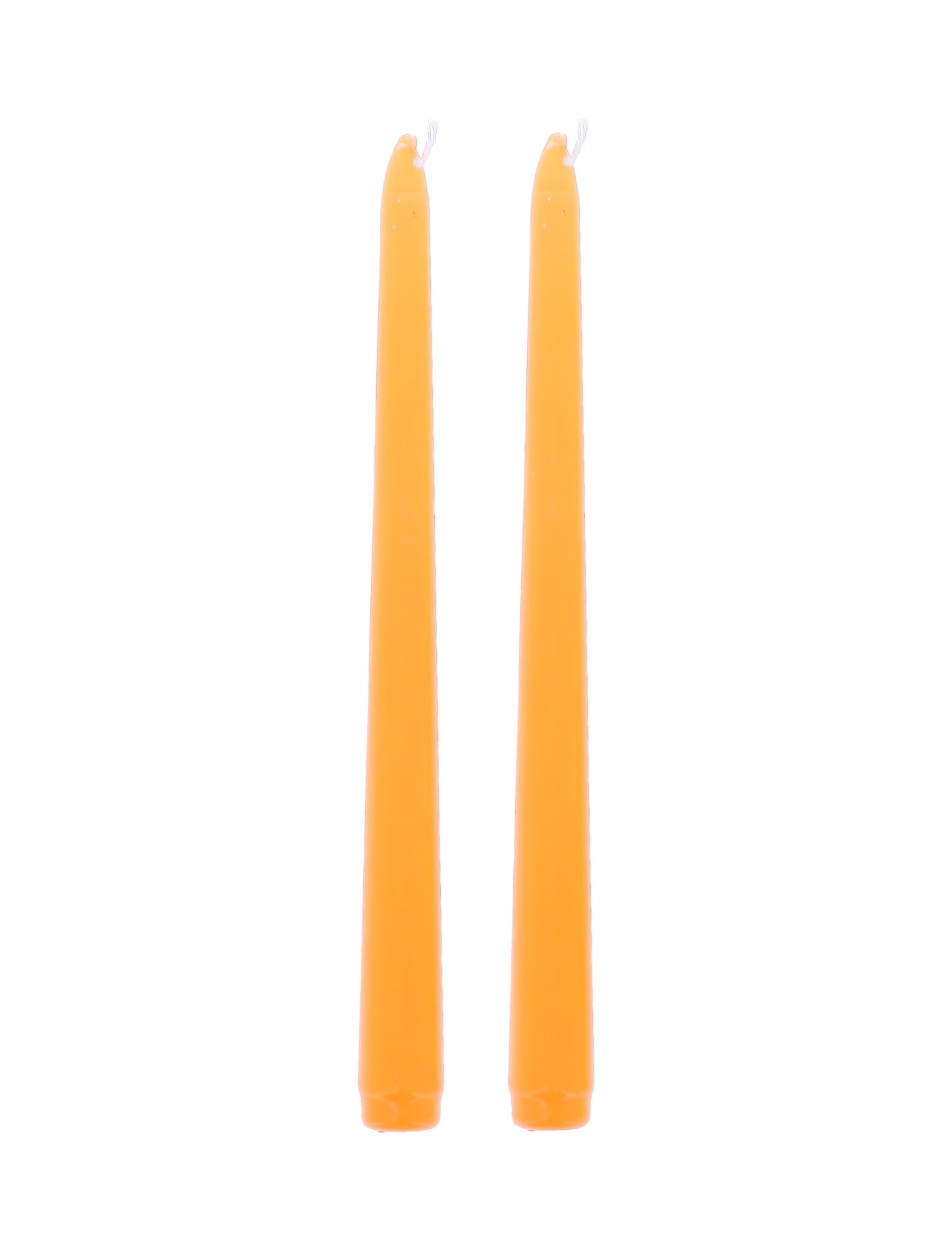 2 velas tipo candelabro naranjas 25 cm