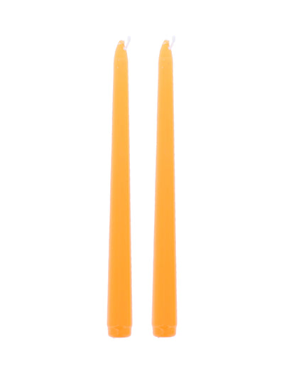 2 velas tipo candelabro naranjas 25 cm