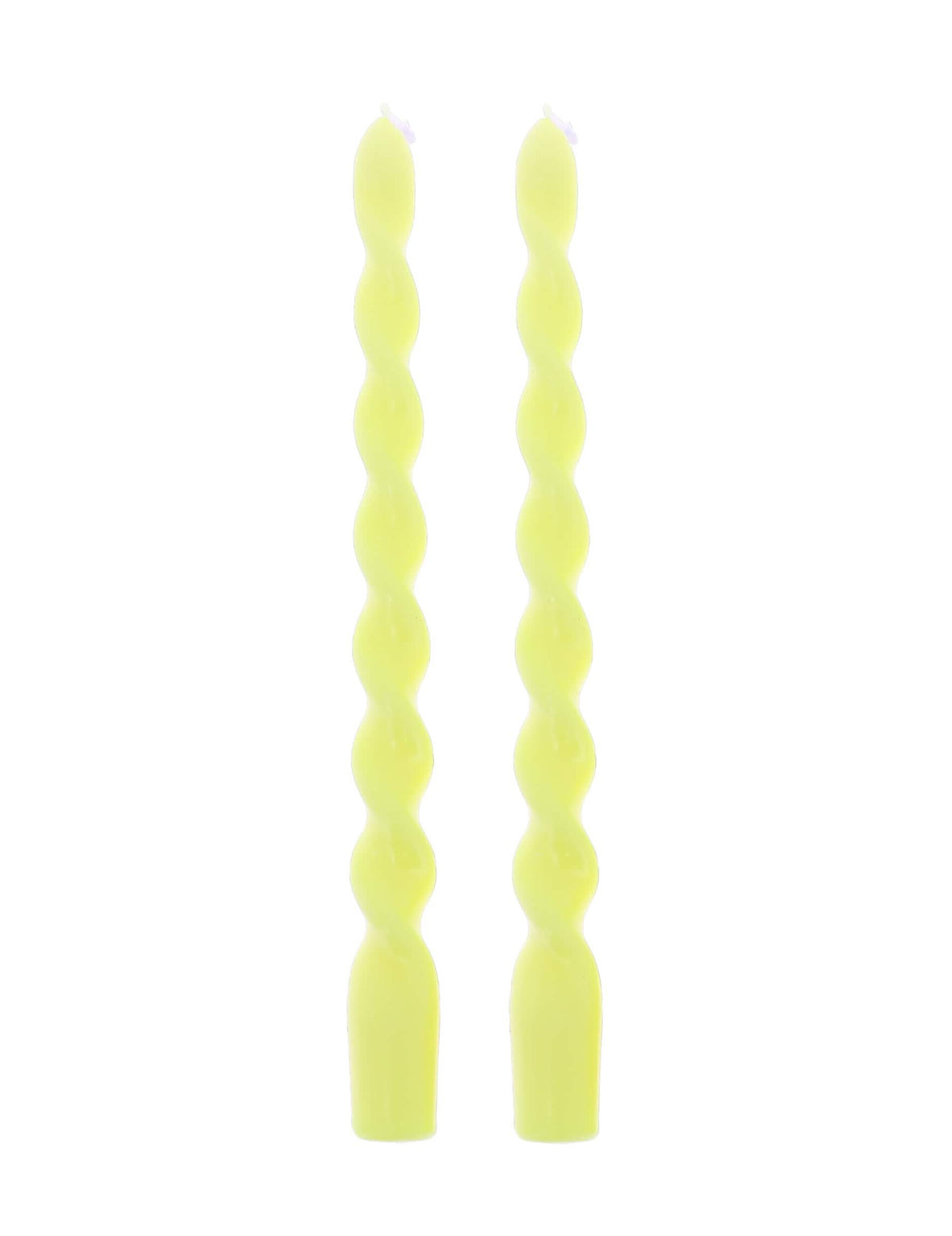 2 Velas de candelabro trenzadas amarillas 25 cm