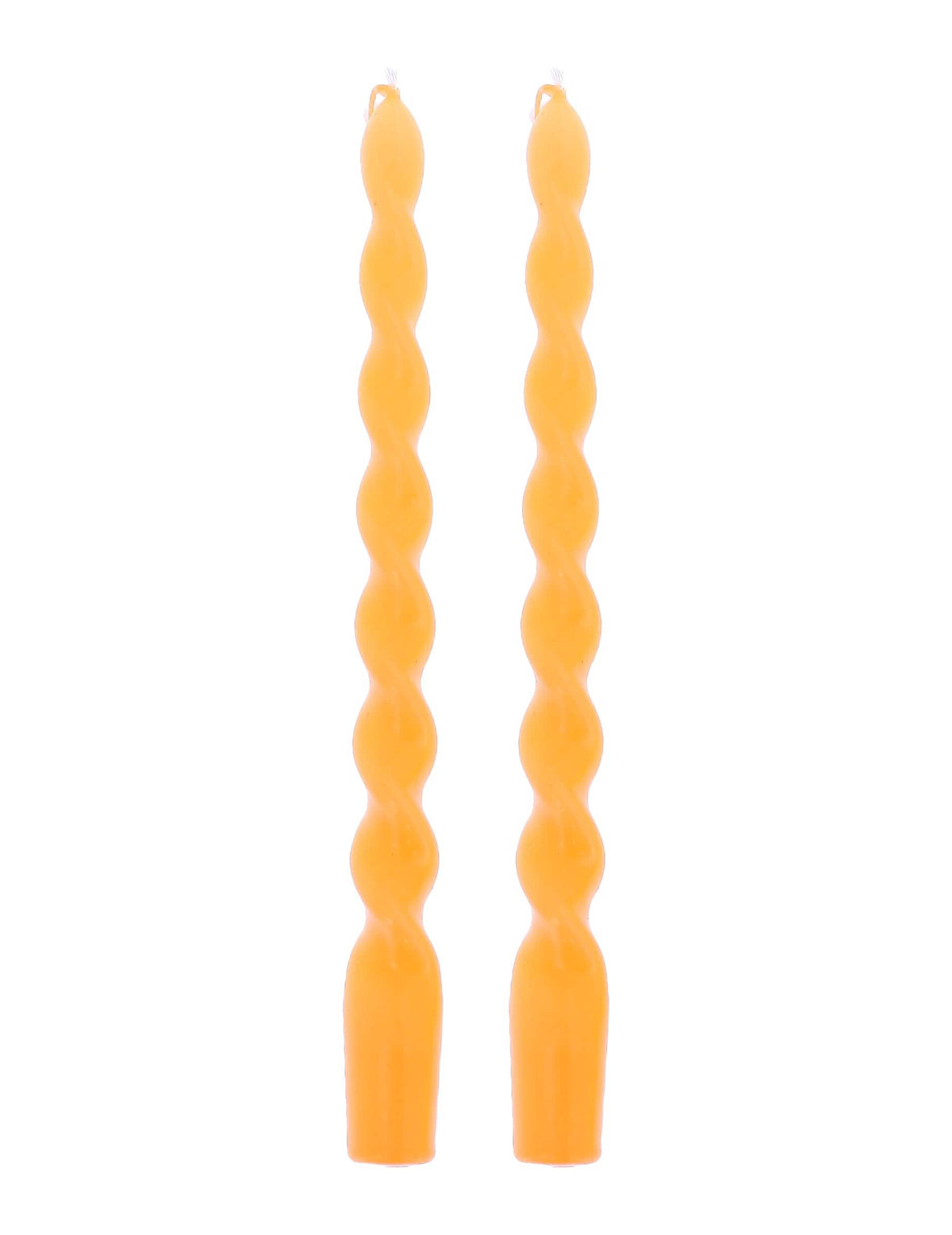 Lot de 2 bougies chandelles torsadées orange