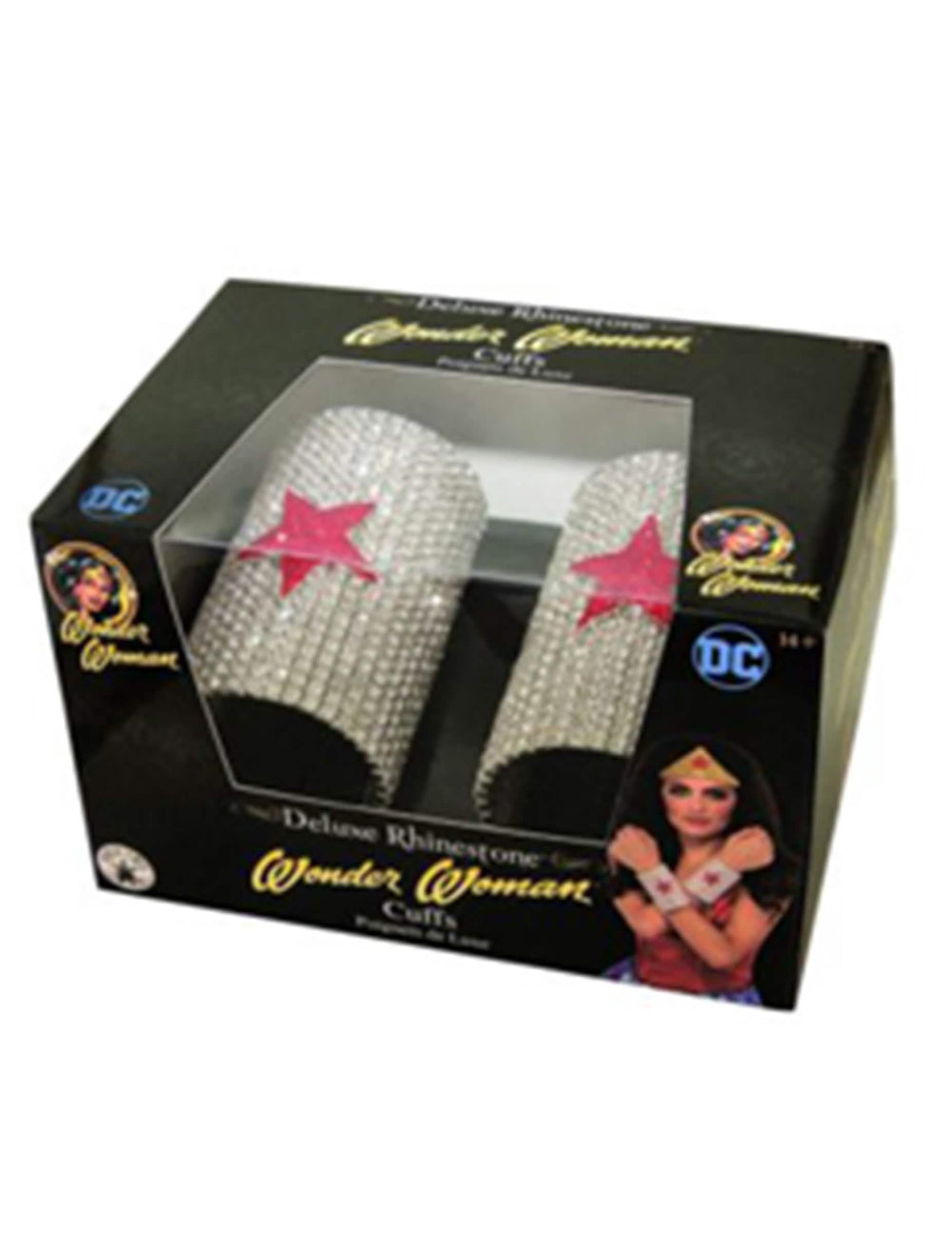 Pulseras deluxe de strass Wonder Woman para mujer plateadas con estrella rojo