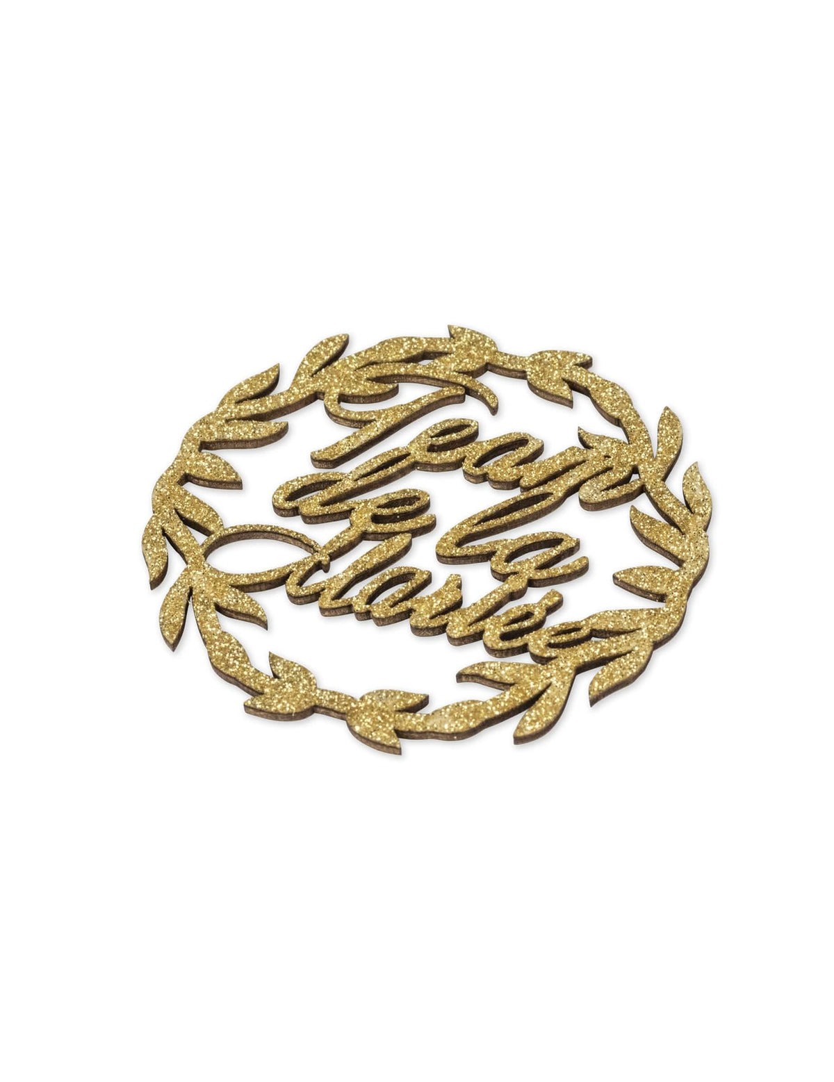 Coronas de madera Team de la novia para novia purpurina dorado