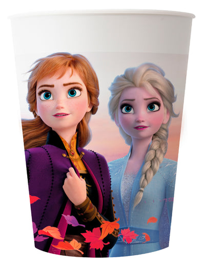 Gobelet en plastique réutilisable La Reine des Neiges pour enfant avec Anna et Elsa bleu et violet