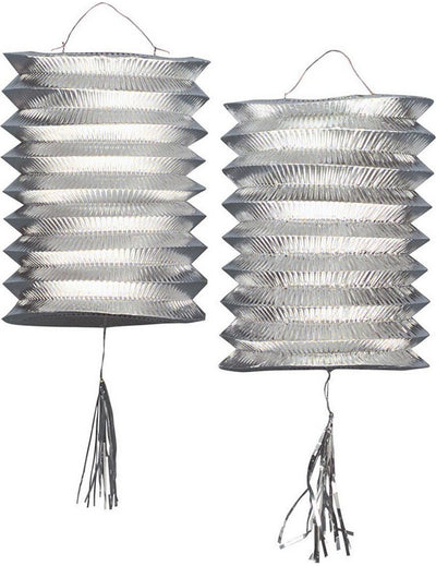 Lampions métalliques pour décoration de fête argentés