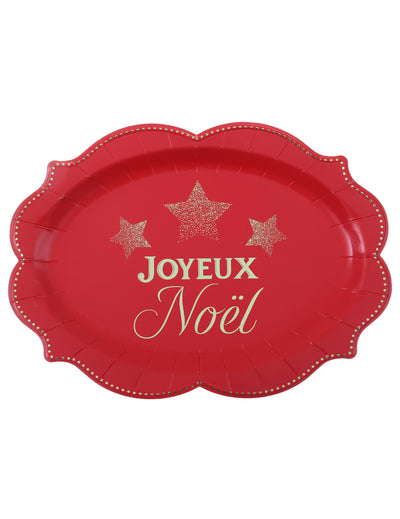 2 bandejas Navidad Centelleante rojas 36 x 26 cm