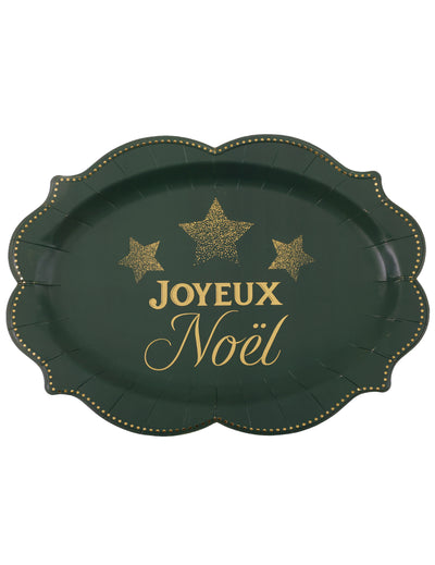 2 bandejas Navidad Centelleante verde abeto 36 x 26 cm