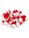 Lote de 20 mini gorros de papá noel rojos y blancos