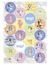 20 Mini discos de oblea Bluey y Bingo™ 3,4 cm