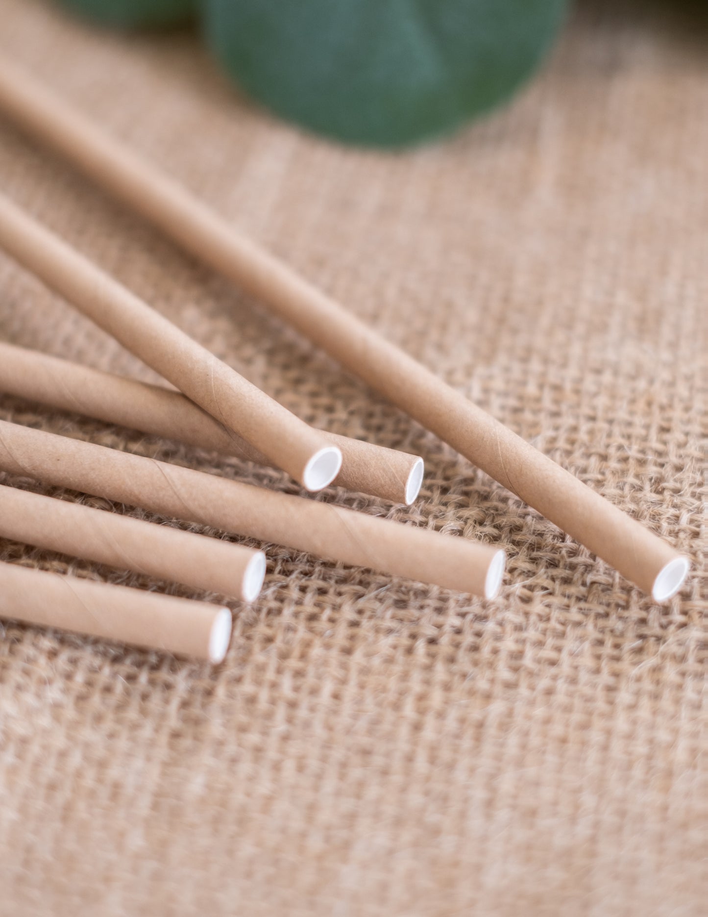 Gros plan des pailles en carton kraft pour fête