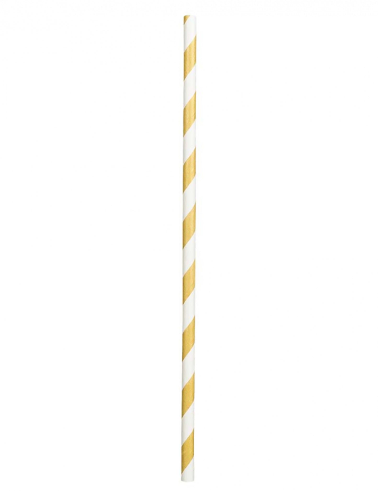 Pailles en carton rayées pour fête dorées
