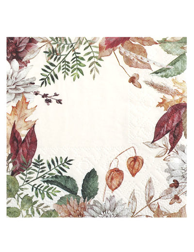 20 servilletas pequeñas Otoño Floral 25 x 25 cm