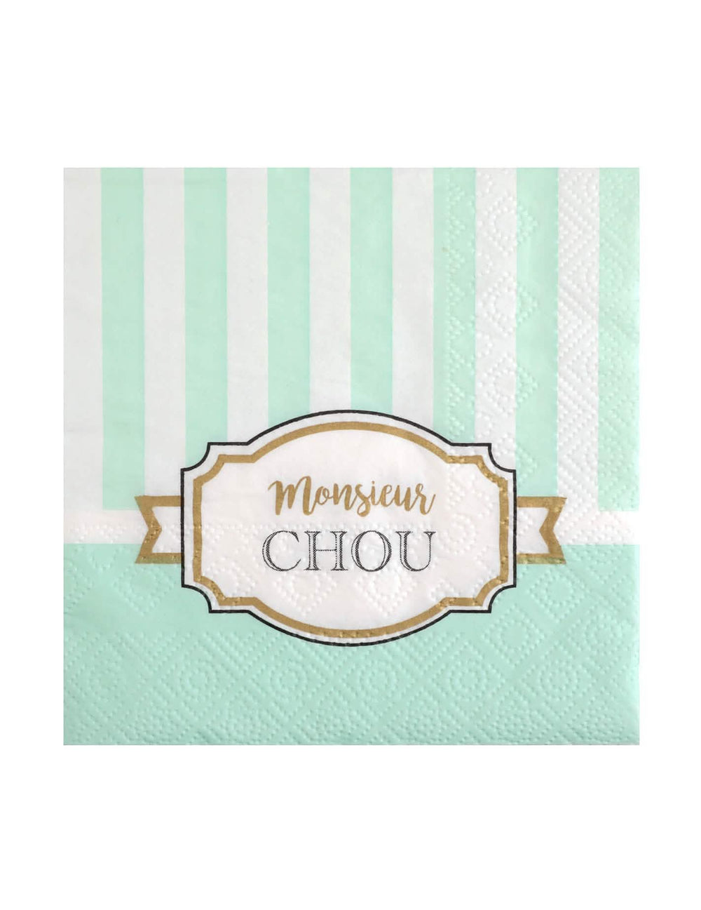 Mise en situation de table des serviettes en papier baby shower monsieur chou