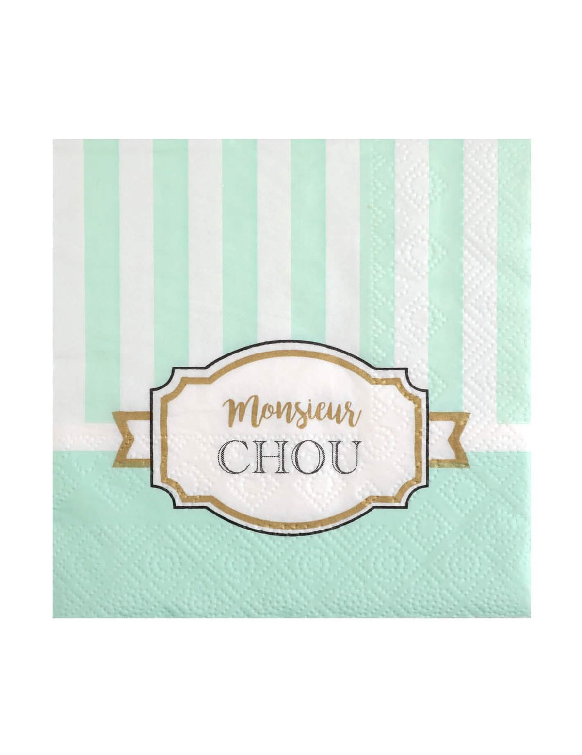 Mise en situation de table des serviettes en papier baby shower monsieur chou
