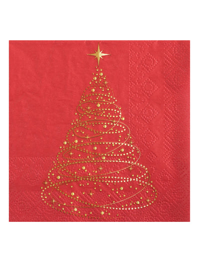 20 servilletas pequeñas Navidad Centelleante rojas 25 x 25 cm
