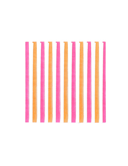 20 pequeñas servilletas de papel para cóctel Pink Limonade 24 x 24 cm