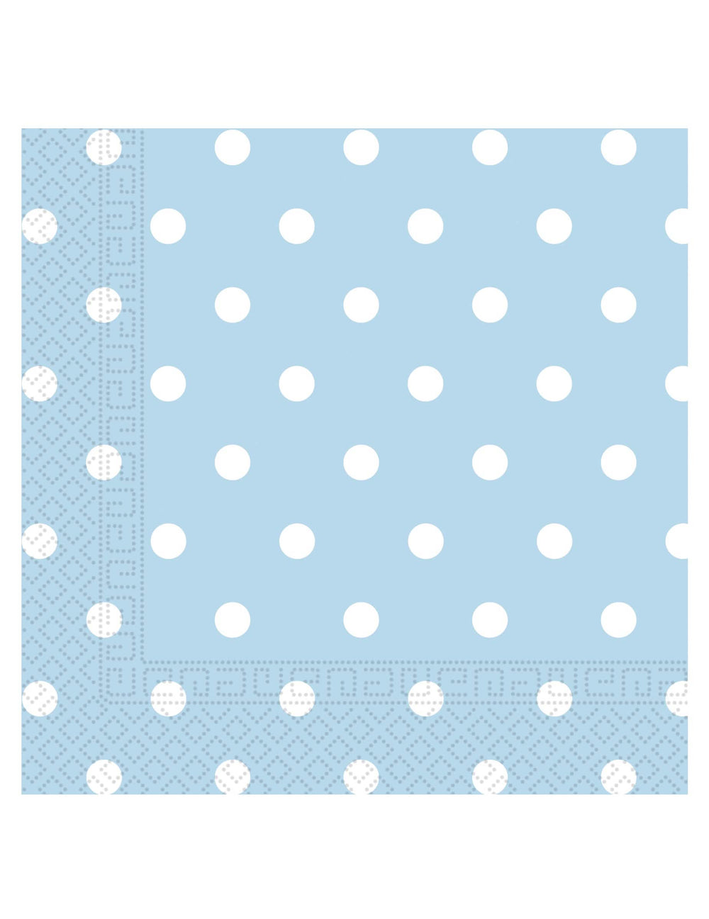 servilletas de papel azul cielo a lunares blancos