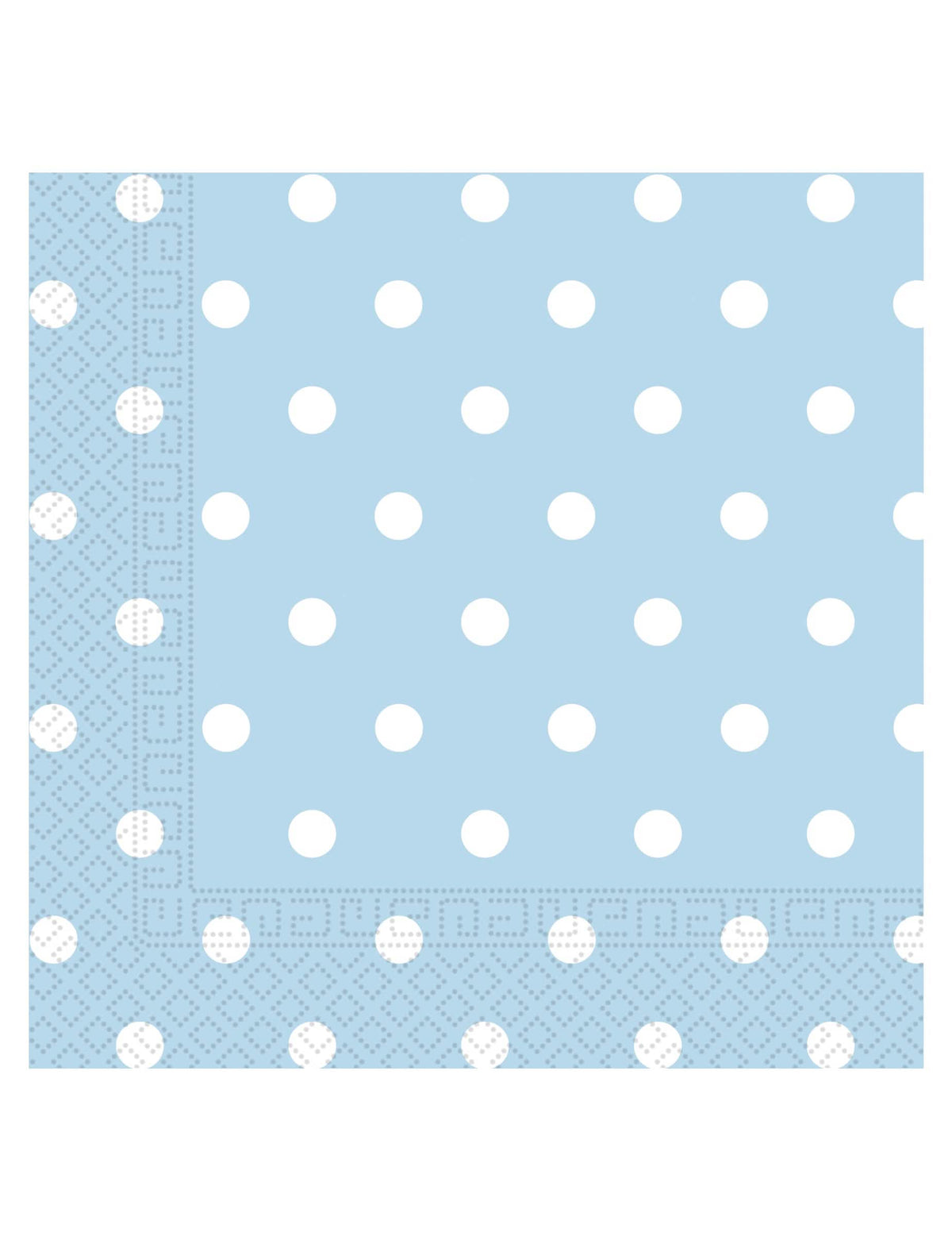 servilletas de papel azul cielo a lunares blancos